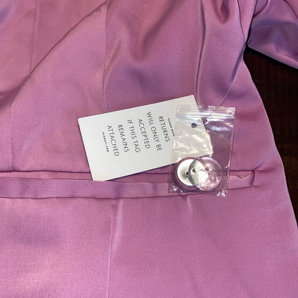 Eloquii Pink Blazer with Contrast Trim - Picture 2 of 9